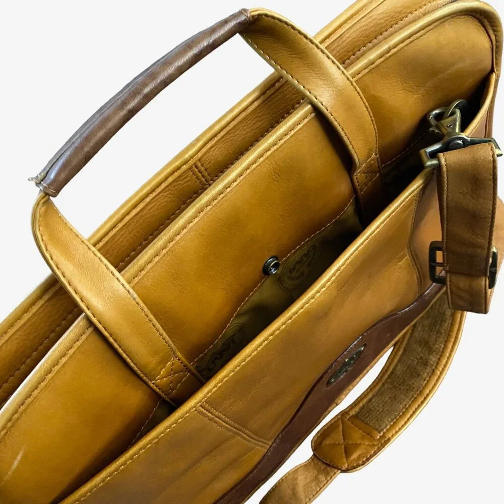 Vintage Land Santa Fe Leather Briefcase Laptop Bag
